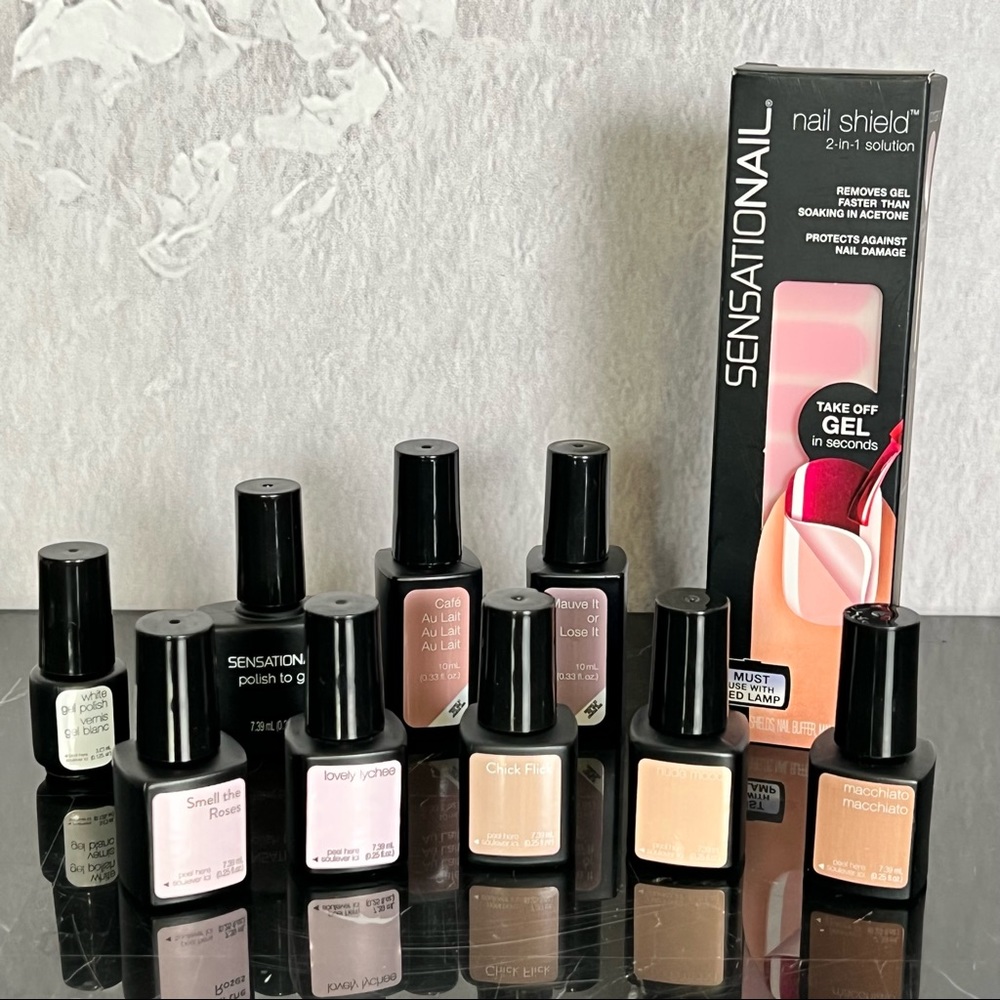 Bundle of 10 Sensationail Gel Nail Polish & Shield